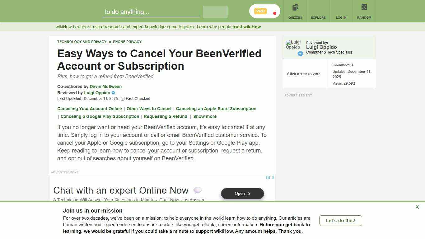 How to Easily Cancel a BeenVerified Account or Subscription